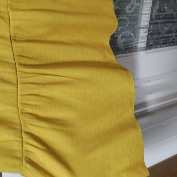 Shein wide leg pants size large true to size mustard yellow full length A1 - Picture 4 of 14
